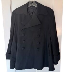 Yohji Yamamoto Black Double-Breasted Peacoat